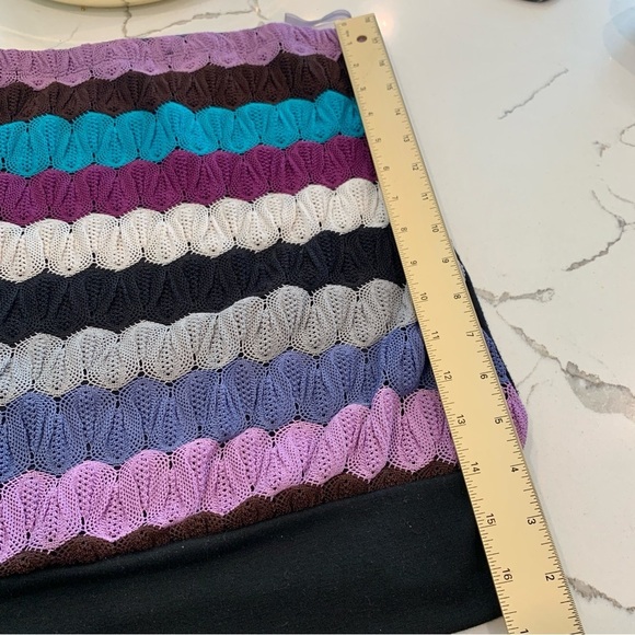 Purple Teal Black Sweater Knit Front Tube Top - Picture 5 of 9